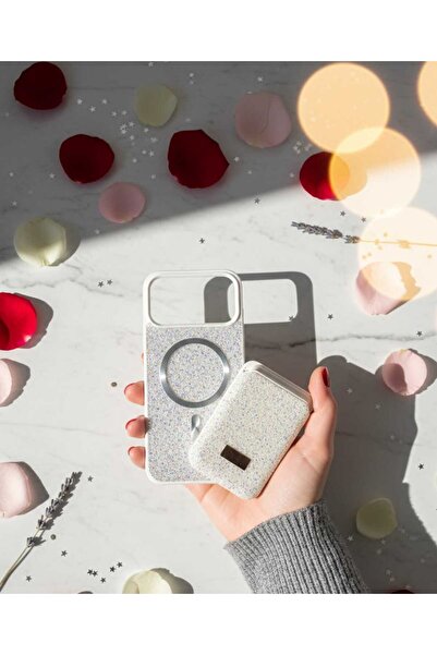 KumOziShop iPhone 17 ProMax Uyumlu MagSafe ve Mıknatıs Özellikli Taşlı Cüzdan...