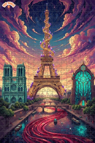 Teona Ahşap لغز خشبي بإطار مزدوج الطبقات من باريس دريم تكستشر 500 قطعة 50x30