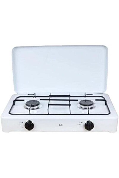 LC Double Burner Gas Stove With Removable Cover And Enamel Grill