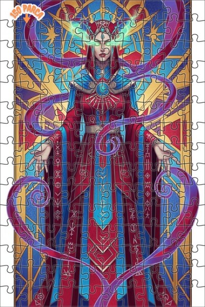 Teona Ahşap لغز المرأة الغامضة، طباعة فنية رقمية، لغز خشبي مؤطر ذو طبقتين، 15...