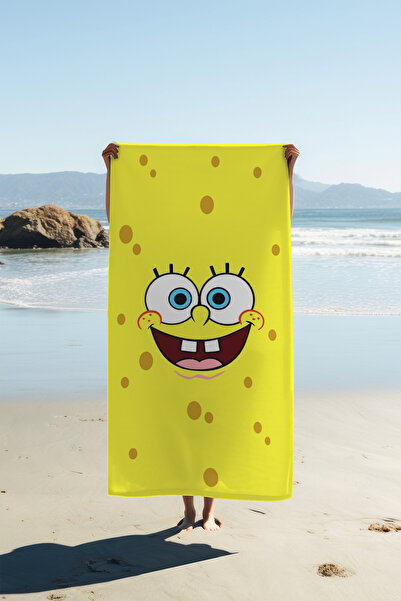 PATRON Dijital Baskı Plaj Deniz Havlusu Sünger Bob Desenli Peştamal HVL0024