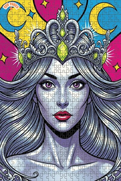 Teona Ahşap بوب آرت - لغز خشبي على شكل ملكة بملكة تاج على رأسها - 500 قطعة - ...