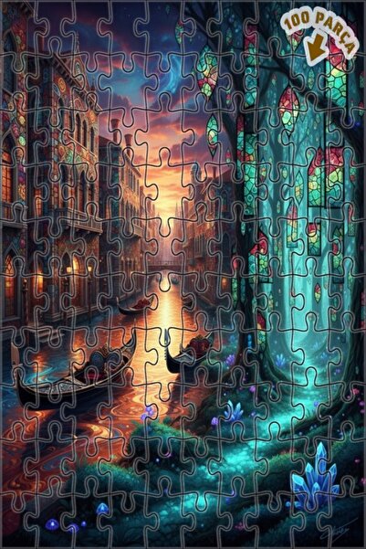 Teona Ahşap لغز خشبي مؤطر بطبقتين من فن الحكاية الخيالية السحرية في البندقية ...