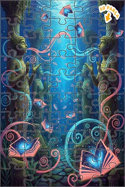 Teona Ahşap ألغاز كتب الحكمة تحت الماء، لوحة زيتية، لغز خشبي بإطار مزدوج الطب...