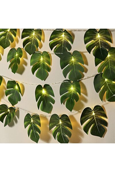 Arabest عبوتان من أضواء سلسلة على شكل أوراق شجر، أوراق نخيل صناعية استوائية م...