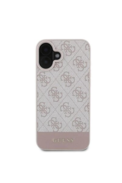 Guess Carcasă iPhone 16 cu design 4G - roz pal, piele ecologică