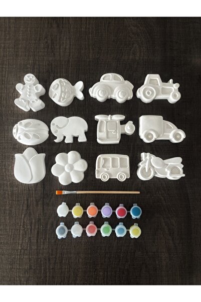 YADA 12 Adet Büyük Boy Figür Boyama Seti - Çocuk Gelişimi - Anne Çocuk Etkinl...