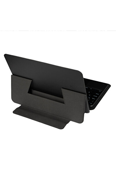 Fuchsia iPad 11. Nesil A16 2025 ile Uyumlu Touch Padli Bluetoothlu Klavyeli Standlı Tablet Kılıfı