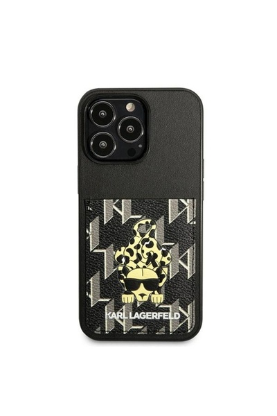 Karl Lagerfeld Carcasă pentru iPhone 13 Pro/13 Karlimals Cardslot Neagră