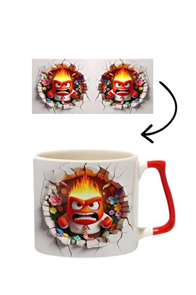 baskigo.com Embossed Pattern Reverse Face Anger Luxury Mug - Gift Ceramic Mug