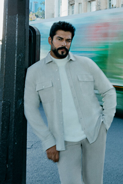 ALTINYILDIZ CLASSICS Men's Beige Oxford Slim Fit Slim Fit Classic Collar Doub...