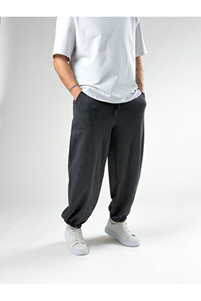 COCOPELLI Herringbone Patterned Gray Men's Baggy Pants Coc2745