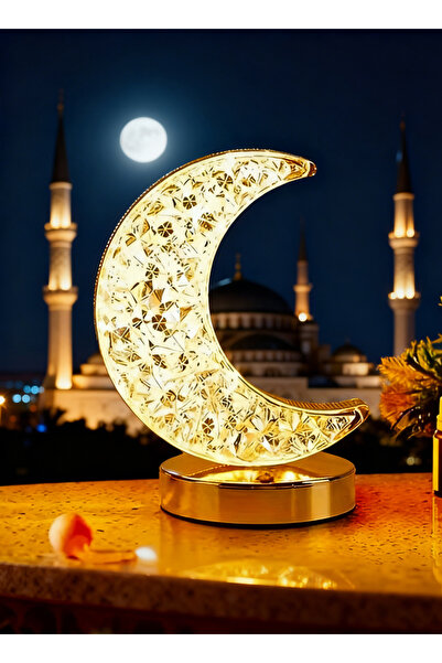 Generic مصابيح طاولة كريستالية - 3 أوضاع إضاءة، تعمل بالبطارية، أضواء رمضانية...