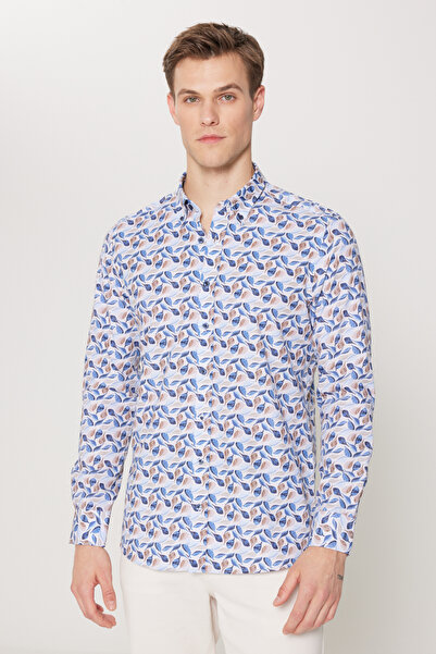 AC&Co / Altınyıldız Classics Men's Beige-Blue