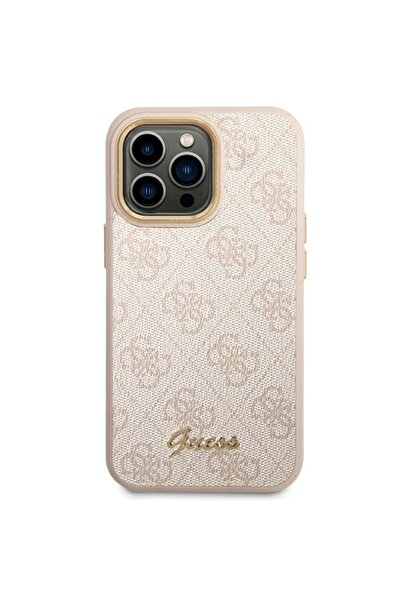 Guess Carcasă 4G cu logo auriu vintage pentru iPhone 14 Pro Max - Roz