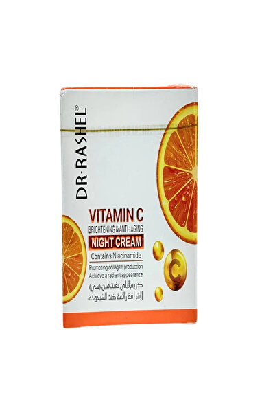 DR.RASHEL كريم ليلي مفتح للبشرة ومضاد للشيخوخة بفيتامين سي، 50 غرامًا (1.76 أ...