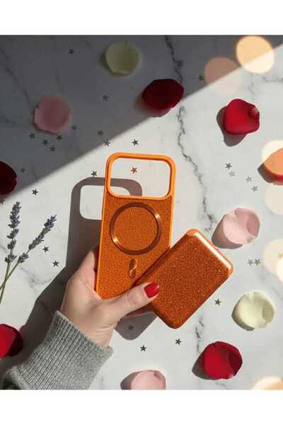 KumOziShop iPhone 17 PRO Uyumlu MagSafe ve Mıknatıs Özellikli Taşlı Cüzdanlı ...