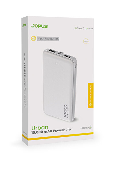 Jopus 10000mAh Powerbank - Led Işık Göstergeli - Taşınabilir Şarj Cihazı - Be...
