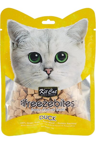 Kit Cat مكافآت فريزبايتس المجففة بالتجميد بنكهة البط للقطط 15 جم