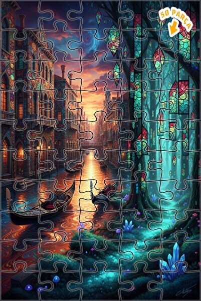 Teona Ahşap لغز خشبي مؤطر بطبقتين من فن الحكاية الخيالية السحرية في البندقية ...