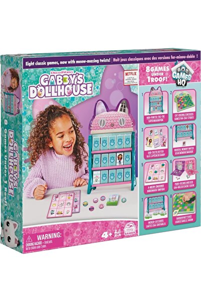 Gabby's Dollhouse بيت الدمى من غابي، لعبة الداما، لعبة إكس أو، لعبة الذاكرة، ...