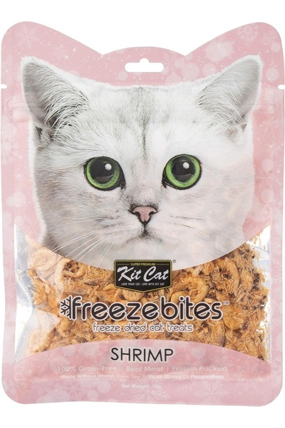 Kit Cat مكافآت القطط المجففة بالتجميد بنكهة الروبيان من فريز بايتس 10 غرام