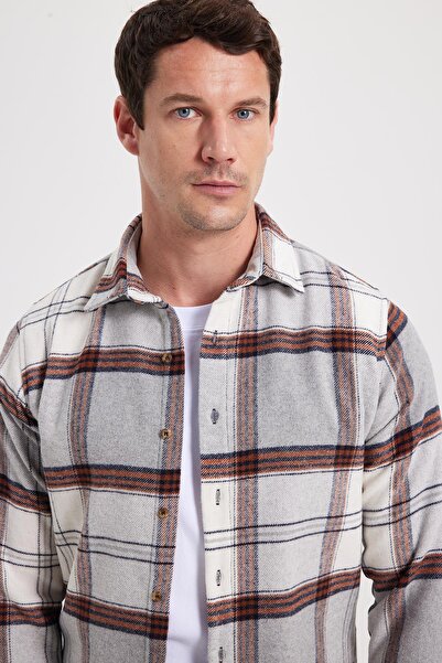 Tudors Men's Slim Fit slim fit checkered winter lumberjack shirt