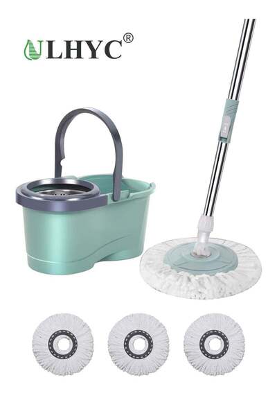 ULHYC ممسحة دوارة من الألياف الدقيقة بزاوية 360 درجة مع دلو لتنظيف الأرضيات، ...