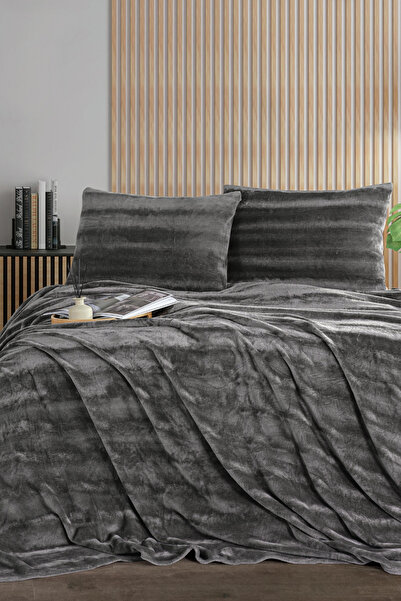 Zebra Zebracasa Cozy Single Anthracite Blanket Set