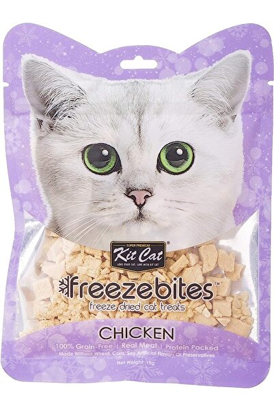 Kit Cat فريزبايتس، مكافآت قطط مجففة بالتجميد بنكهة الدجاج، 15 غرام