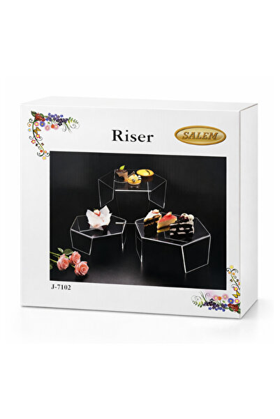 ALKHANBASHI Clear Acrylic Display Risers Set of 3 – Food & Dessert Stand (345...