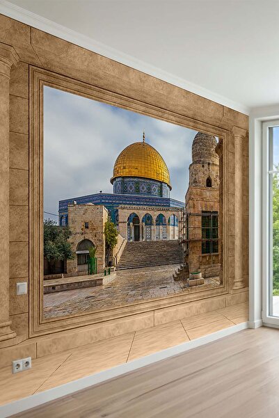 dreamwall Mescid-i Aksa ve Kubbetü’s Sahra Manzaralı Sütunlu Çerçeve Desenli ...