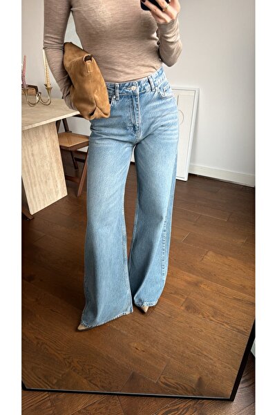sinemkivanc co BUZ MAVİ WIDE LEG JEAN