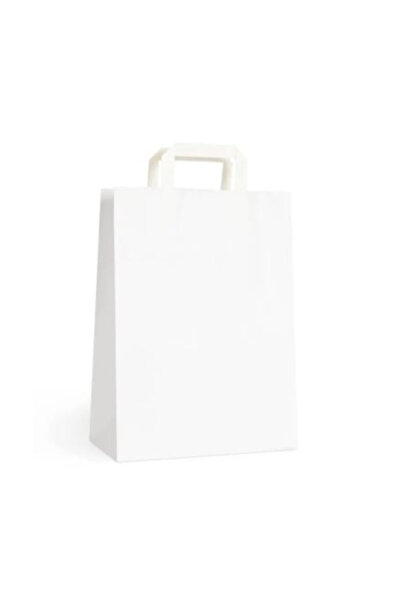 Gamma Print Pungi cadou hârtie Kraft cu mâner în formă de bandă plată, Set 10 buc/18x25x9 cm
