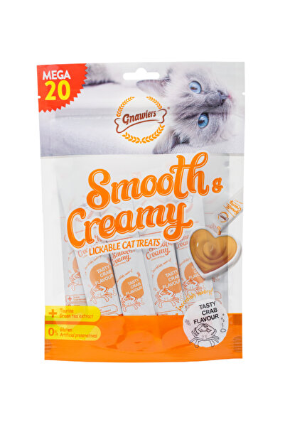 Gnawlers مكافآت قطط ناعمة وكريمية بنكهة السلطعون، 20 قطعة × 15 غرام