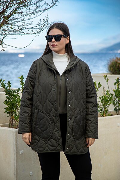 Roxxlen Великий розмір Кишені Капітоне 2-х частинний пальто