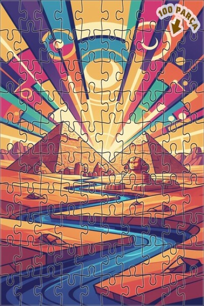 Teona Ahşap لغز خشبي مؤطر بطبقتين بتصميم فني حديث لهرميات جيزة والسفينكس 100 ...