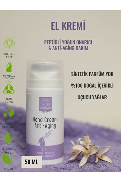 SvetaChinar Peptidli Yaşlanma Karşıtı El Kremi, Yoğun Onarıcı & Anti-Aging Ba...