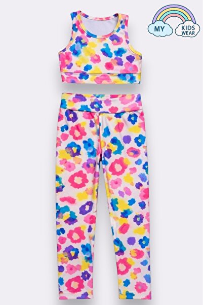 My Kids Wear Girl's Multi-Purpose Patterned Swimsuit & Sports Set 12446