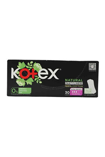 Kotex Natural Cotton Pantyliners, Skin Protection & Softness Pantyliners- 30 ...