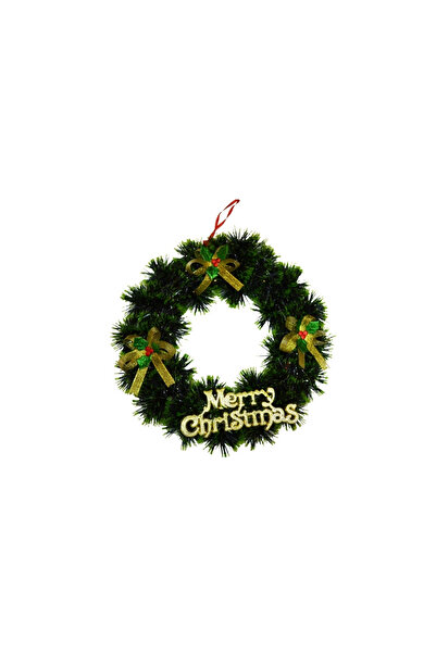 OEM Christmas Wreath - Merry Christmas Green with Gold Bows