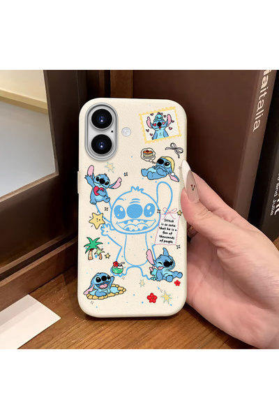 quırkshıeld iPhone 16 Uyumlu Beyaz Deri Dokulu Silikon Kamerayı Korur Şok Emi...
