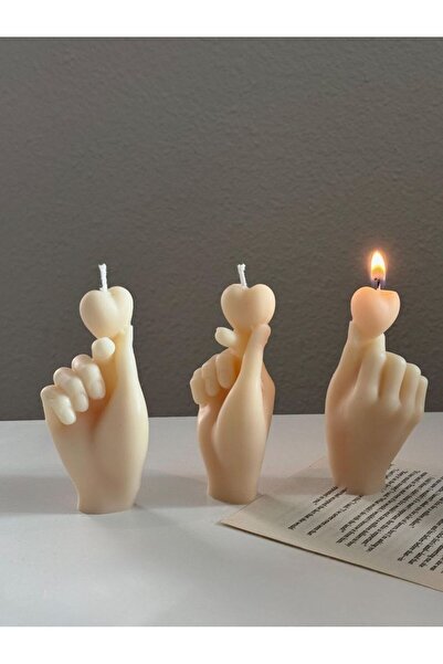 Handmade Lumanare parfumata decorativa din ceara de soia - Mana cu inima