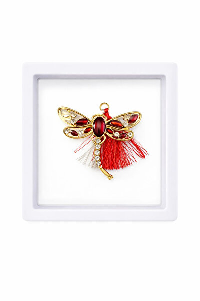 OEM March 1st Brooch 5 cm, Dragonfly with crystals, in a 9x9 cm box with wind...