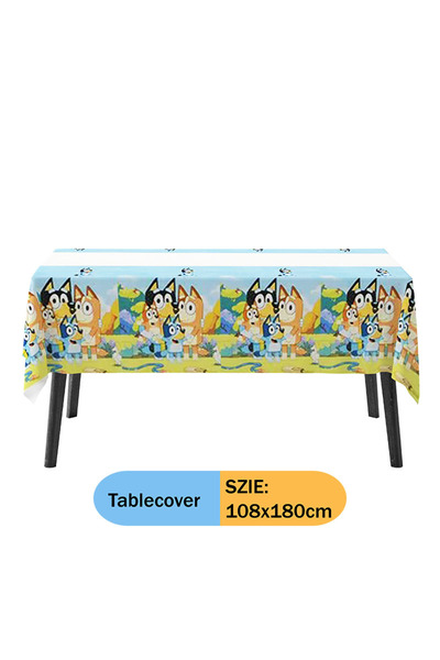 Choice مفرش طاولة واحد، قطعة واحدة، زينة لحفلة عيد ميلاد بطابع بلووي، كلب كرت...