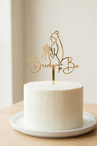 Happy Vibes Bride to Be Gelin Figürlü Pasta Süsü Gold