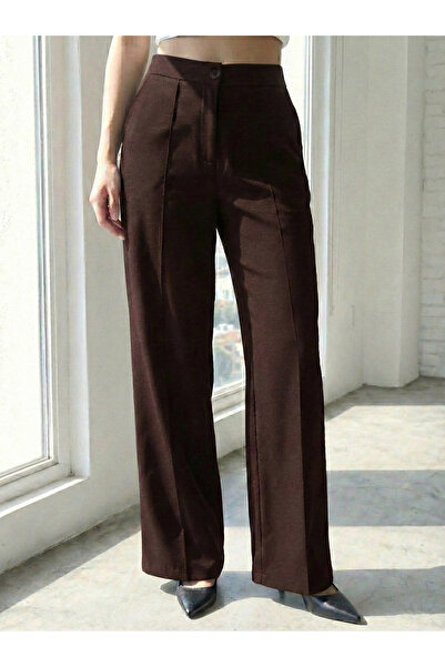 PINNOREM Kadın Krep Kumaş Palazzo Pantolon