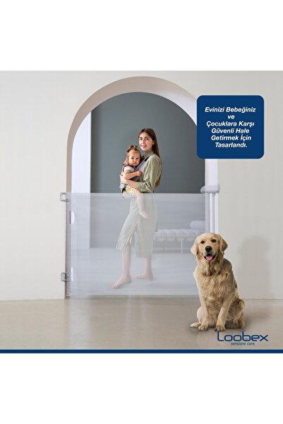 Loobex Çocuk Ve Evcil Hayvan Güvenlik Bariyeri 180 cm BEYAZ