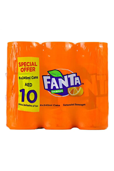 Fanta مشروب غازي بنكهة البرتقال - 6 علب × 245 مل