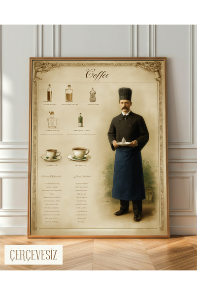 Trend Loca Vintage Kahveci Mutfak ve Kafe Duvar Posteri – Çerçevesiz Retro De...